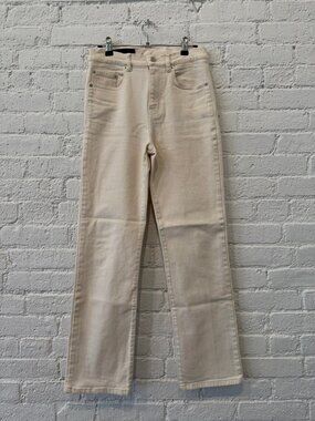 Proenza Schouler Jasper Jeans — Ecru Straight Leg, Size 27